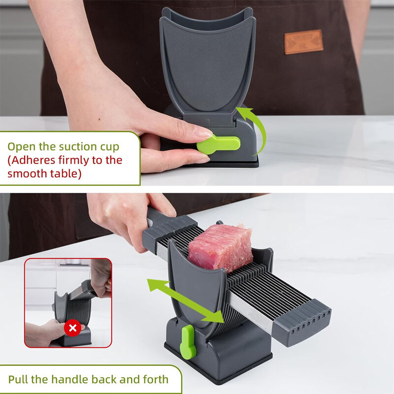 2/4 mm Adjustable Thickness Stainless Manual Meat Slicer Fresh Meat Cutter Chopper