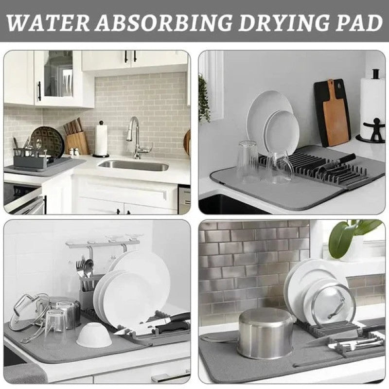 Foldable Dish Drying Pad with Rack