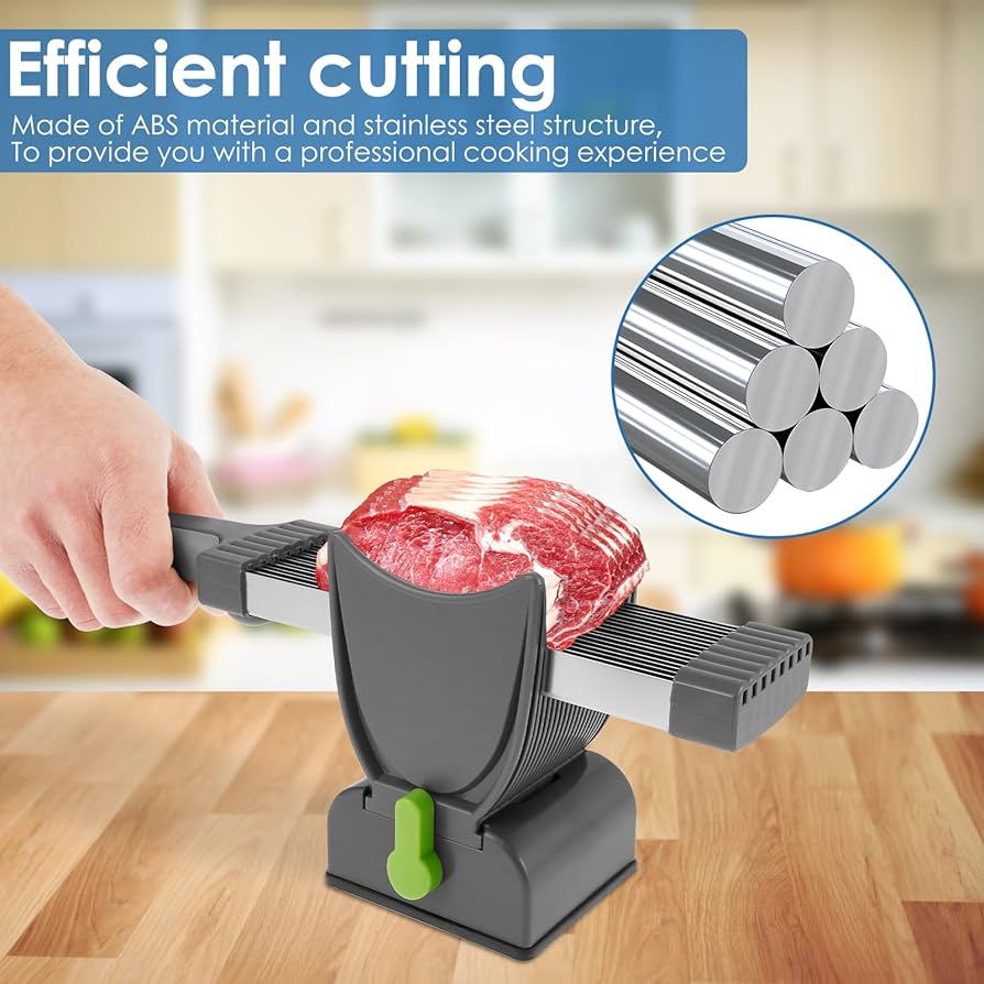 2/4 mm Adjustable Thickness Stainless Manual Meat Slicer Fresh Meat Cutter Chopper