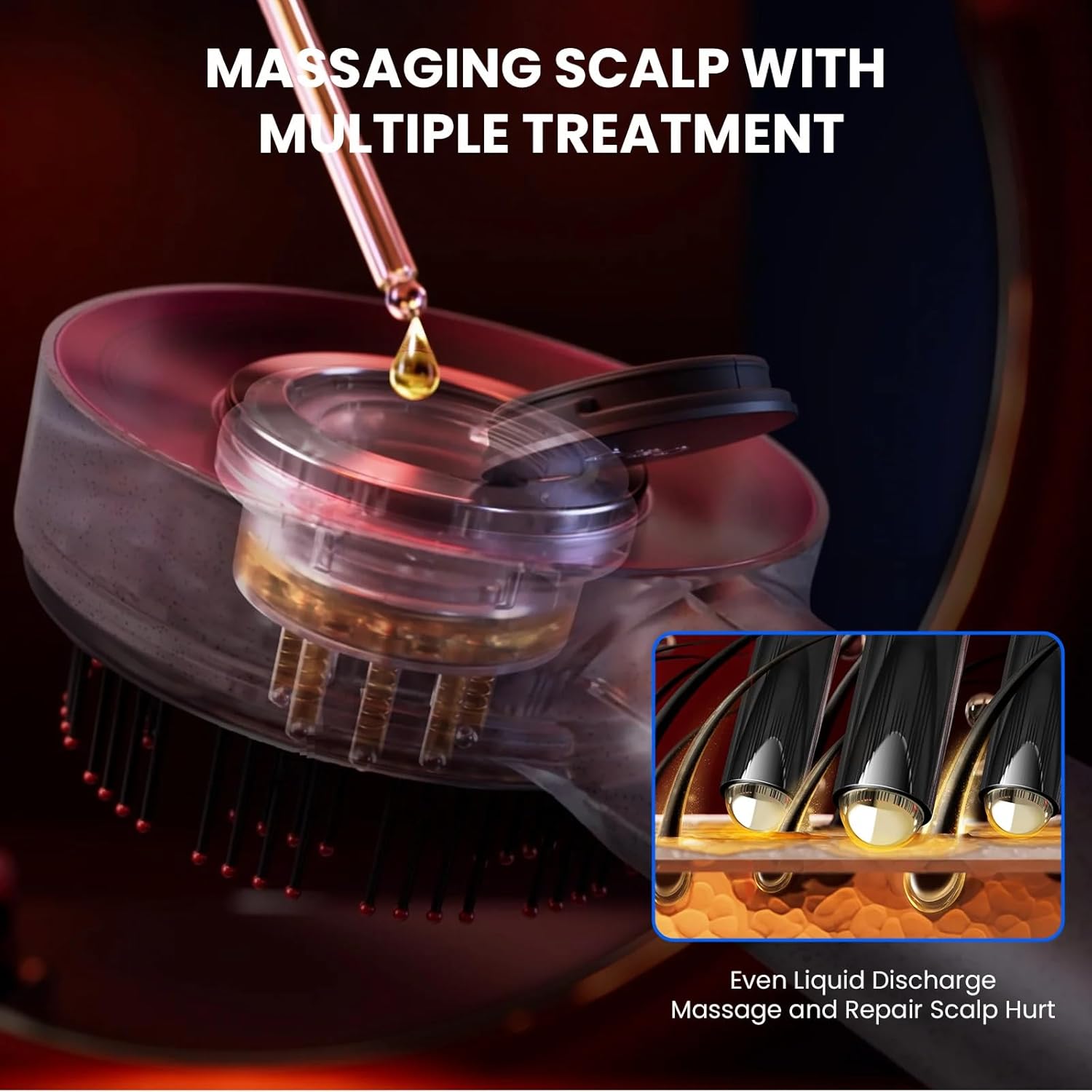 Electric Hair Growth Scalp Massager Comb with LED Light Therapy