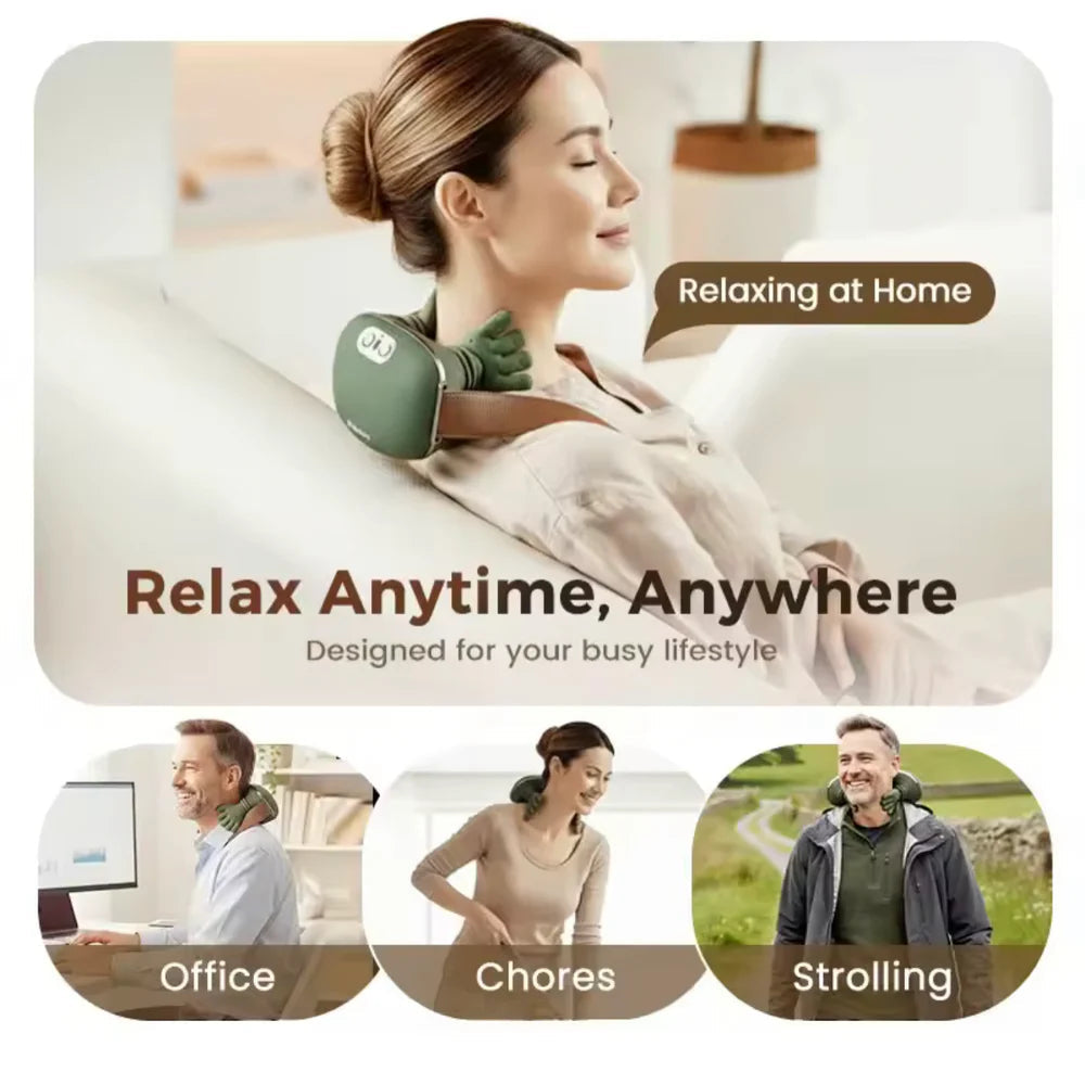 Hand Shaped Heated Neck & Shoulder Massager Therapy