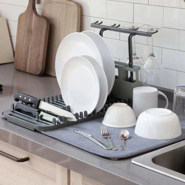 Foldable Dish Drying Pad with Rack