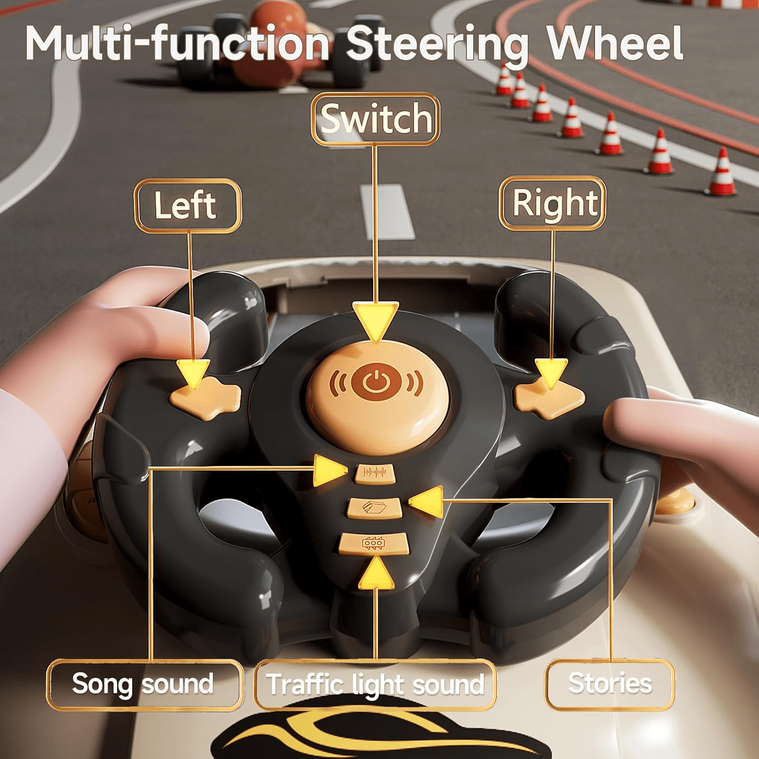 Steering Wheel Driving Car Racing Game For Kids