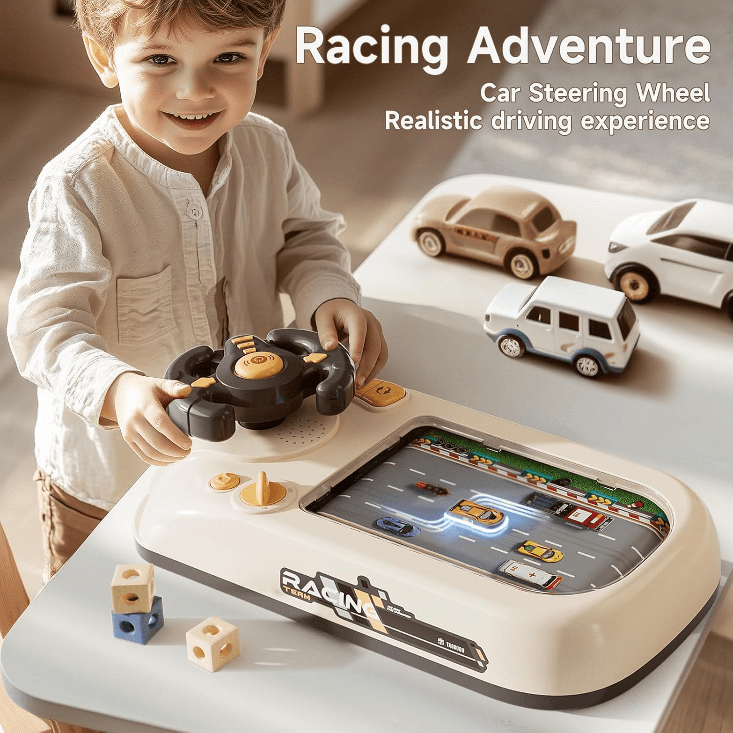 Steering Wheel Driving Car Racing Game For Kids