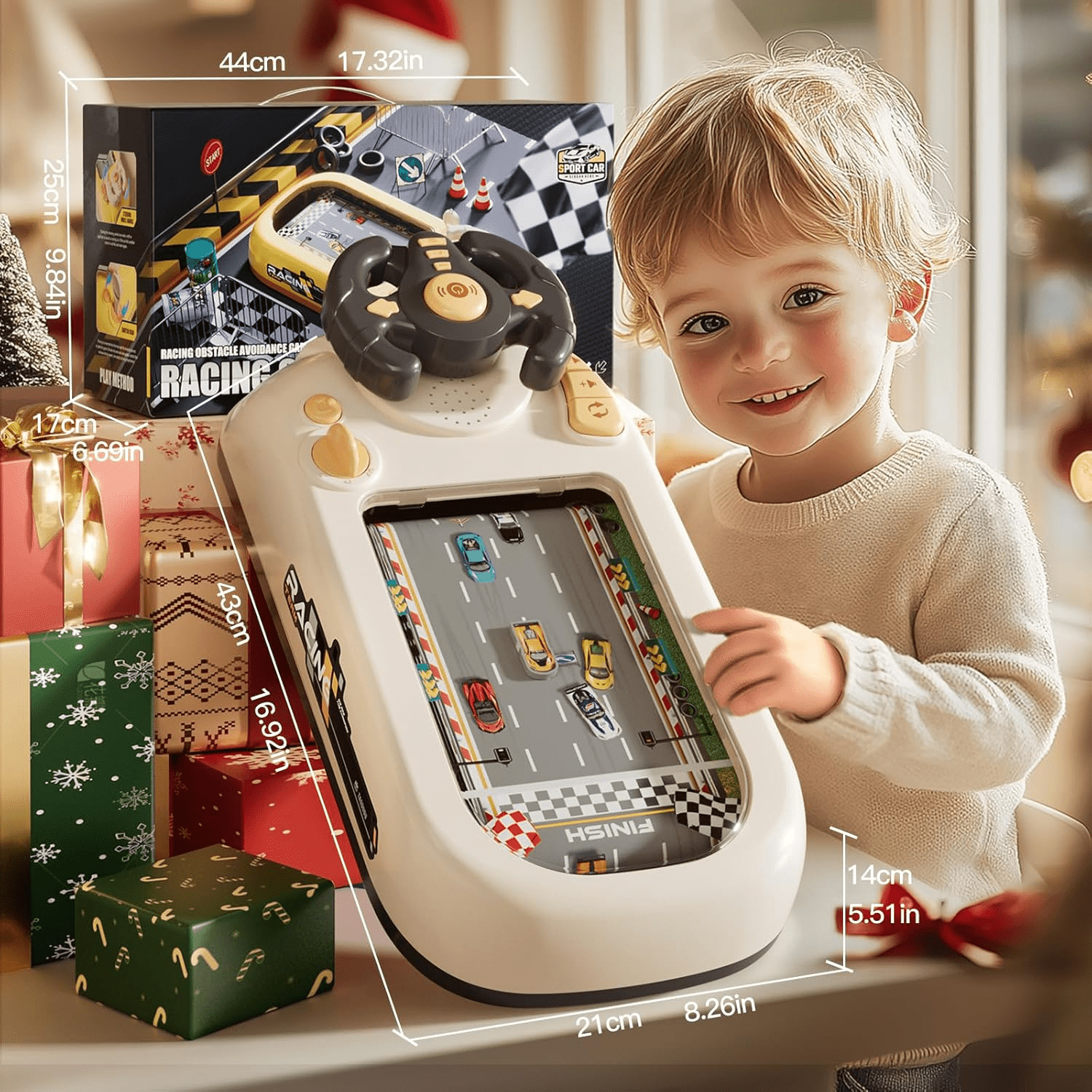 Steering Wheel Driving Car Racing Game For Kids