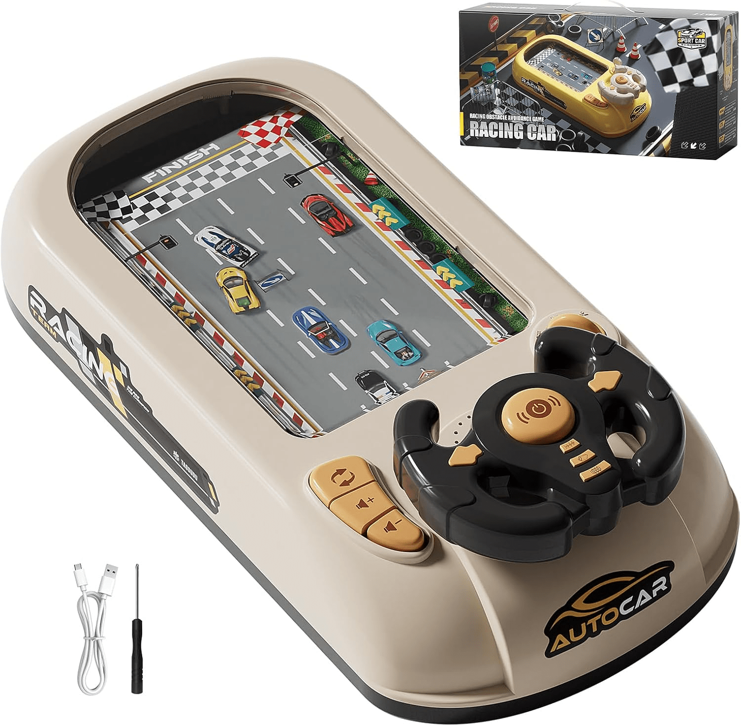 Steering Wheel Driving Car Racing Game For Kids