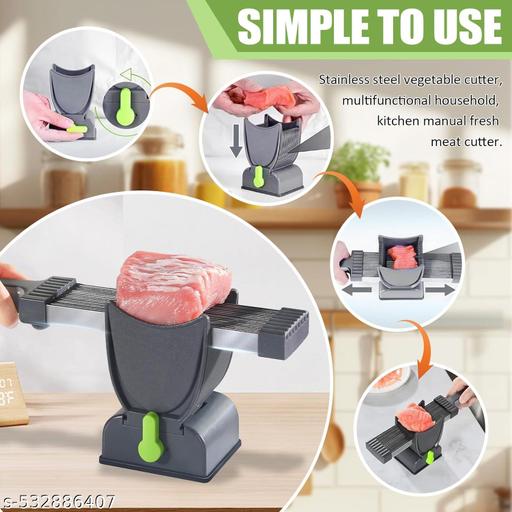 2/4 mm Adjustable Thickness Stainless Manual Meat Slicer Fresh Meat Cutter Chopper