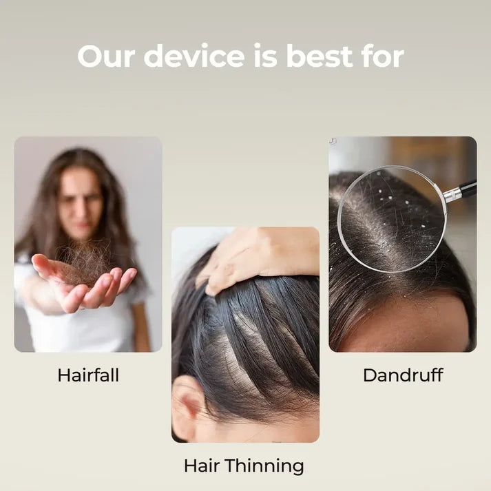 Electric Hair Growth Scalp Massager Comb with LED Light Therapy