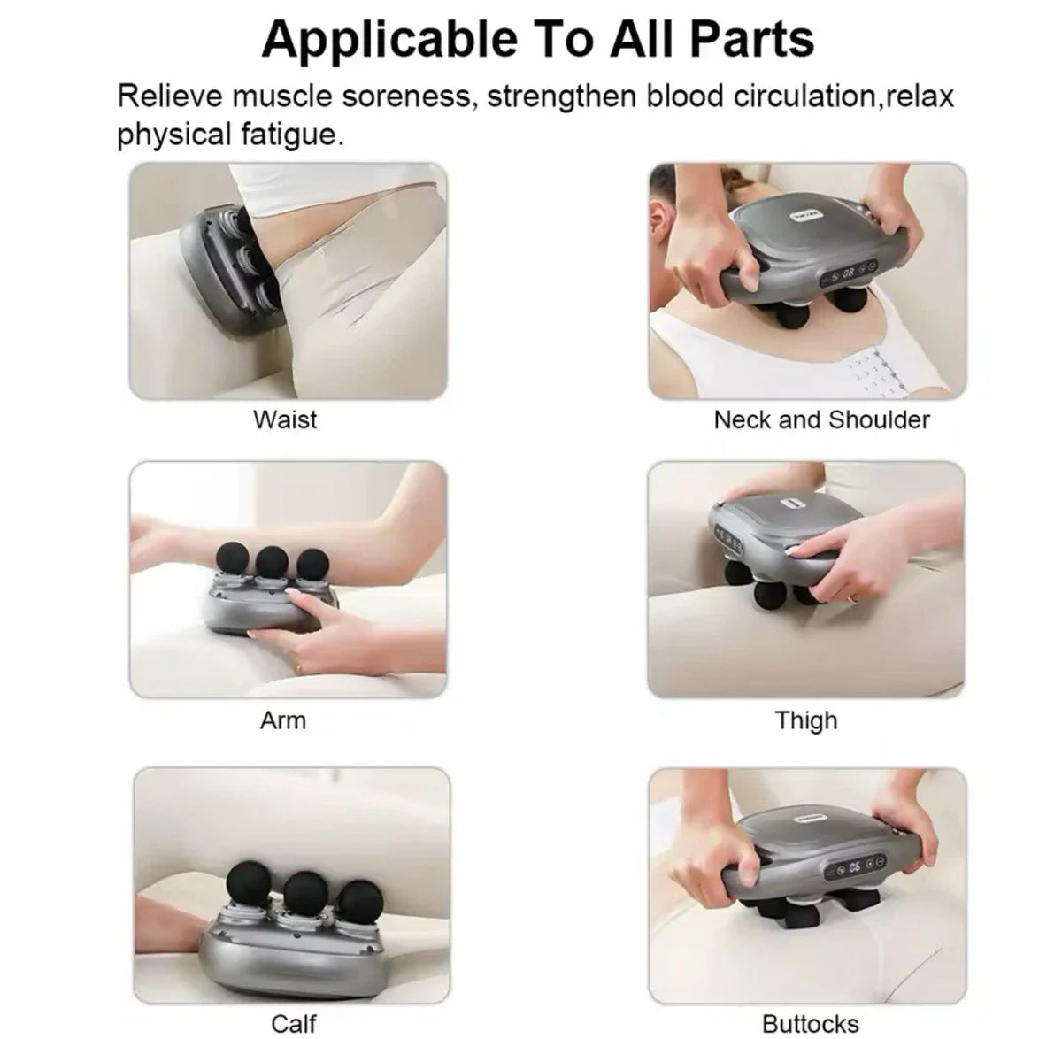 Multi-Head Fascia Muscle Massager Gun – Deep Tissue Relief for Back, Waist, and Legs