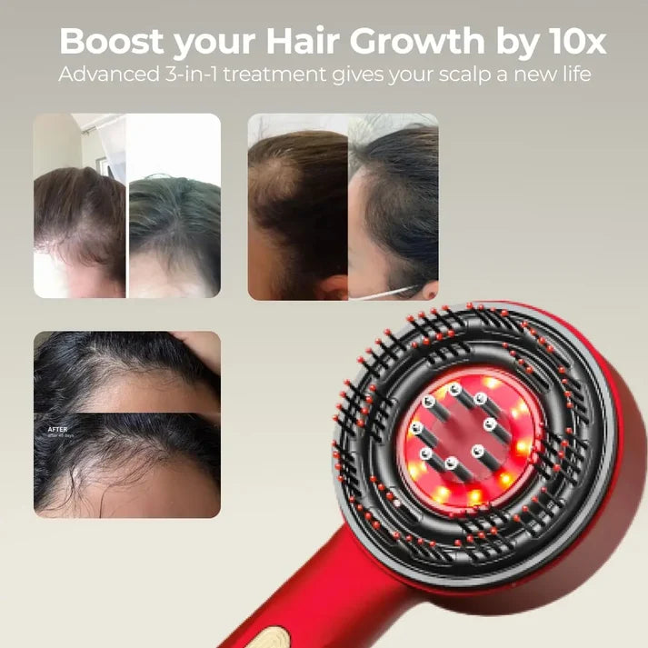 Electric Hair Growth Scalp Massager Comb with LED Light Therapy